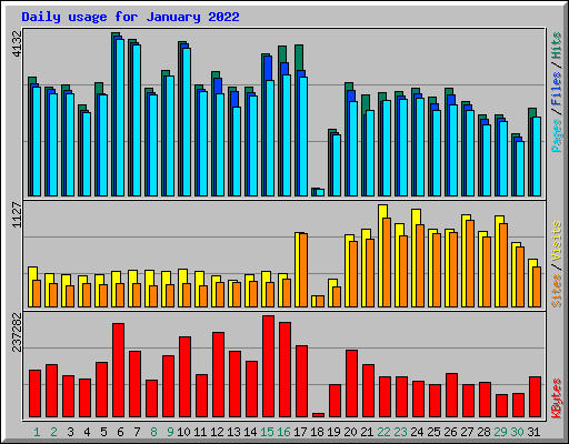 Daily usage for January 2022