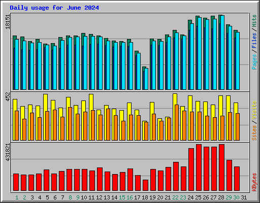 Daily usage for June 2024