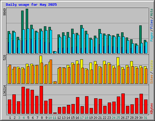 Daily usage for May 2025