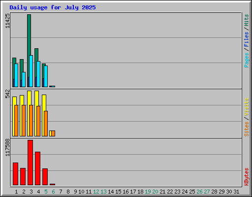 Daily usage for July 2025