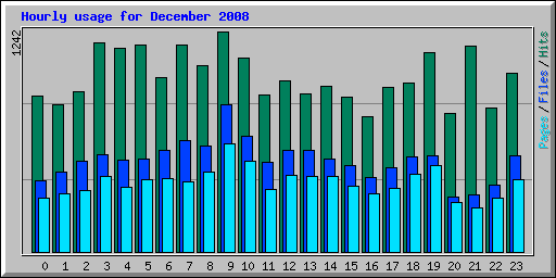 Hourly usage for December 2008