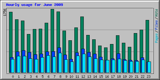 Hourly usage for June 2009