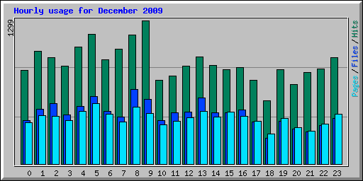 Hourly usage for December 2009