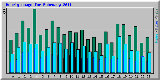 Hourly usage for February 2011