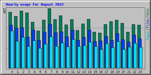 Hourly usage for August 2012