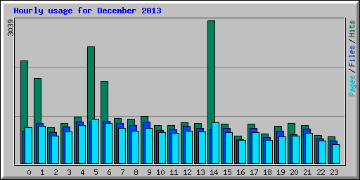 Hourly usage for December 2013