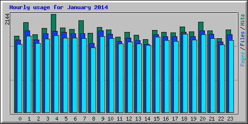 Hourly usage for January 2014