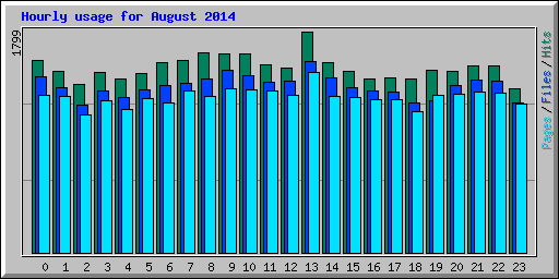 Hourly usage for August 2014