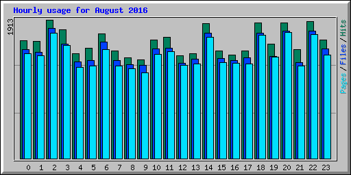 Hourly usage for August 2016