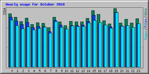 Hourly usage for October 2016