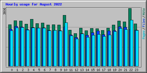 Hourly usage for August 2022