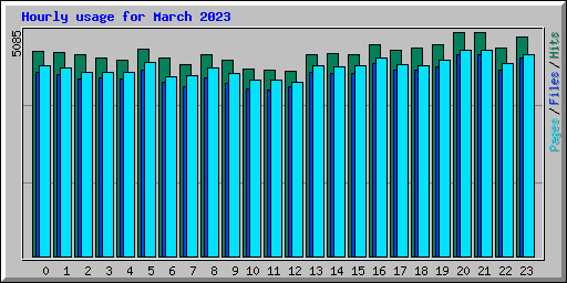 Hourly usage for March 2023