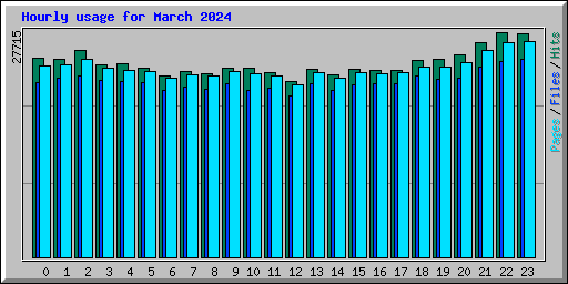 Hourly usage for March 2024