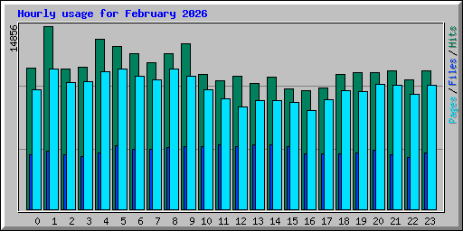 Hourly usage for February 2026